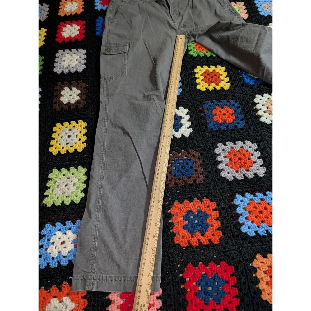 Eddie Bauer Pant Women's 10 Gray Cotton Cargo Straight Workwear Utility Tactical